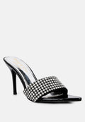 ADINA Diamante Embellished Slip On Sandals in Black