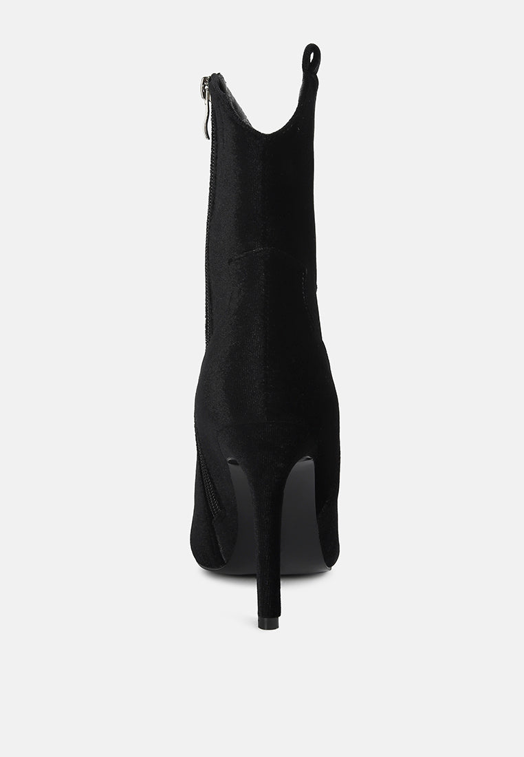 NAT-LOVE Black Velvet Cow Girl boot