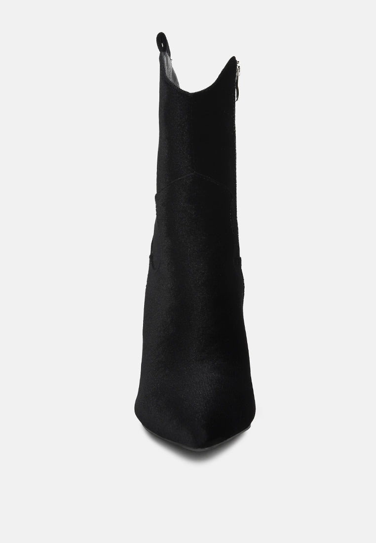 NAT-LOVE Black Velvet Cow Girl boot