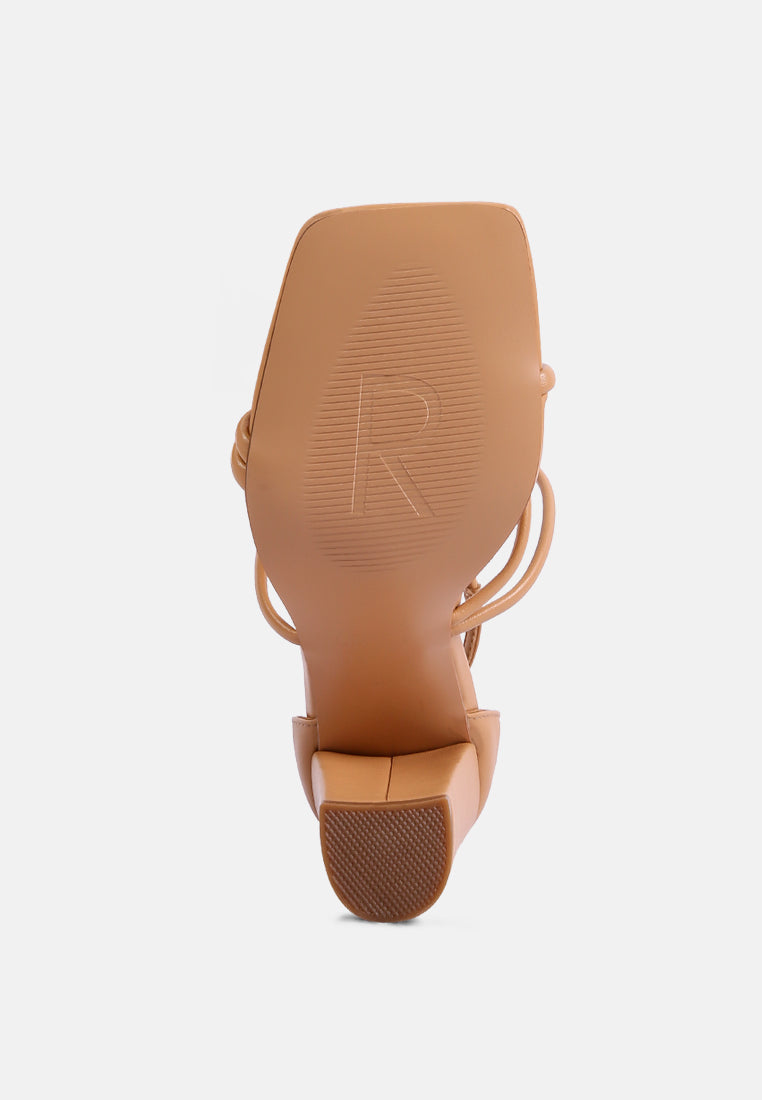 OPULENCE Latte High Heeled Dress Sandals