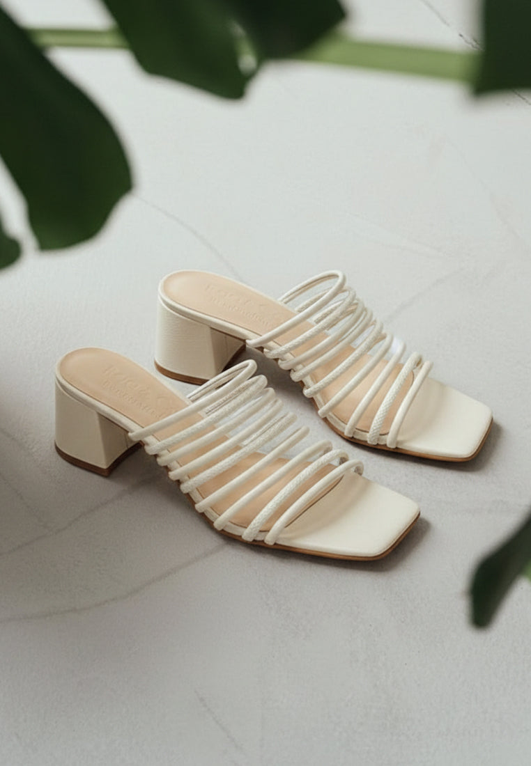 Fairleigh Off White Strappy Slip On Sandals