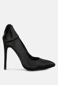 HORNET Black Satin Stiletto Pump Sandals