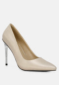 STAKES Nude Clear Heel Classic Pump Sandals